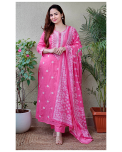 pink kurta pant set