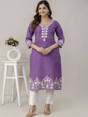purple kurta pant set for women