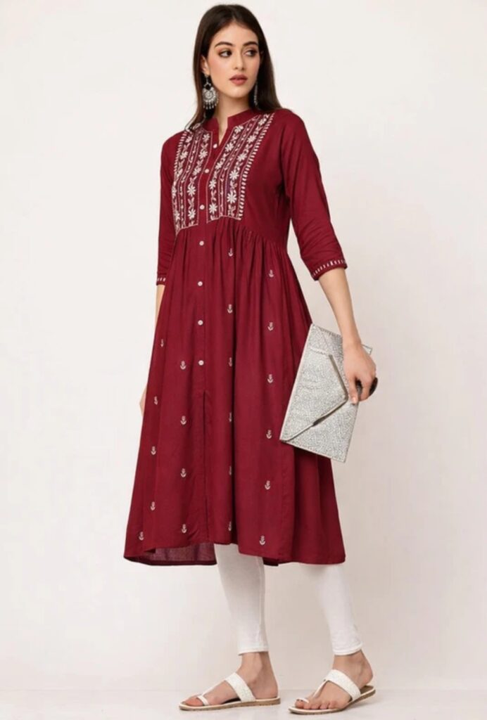 Maroon Embroidered Anarkali Kurta – A Timeless Ethnic Fashion Statement 1 Screenshot 2026 07 14 02 05 02 626 com.flipkart.android edit