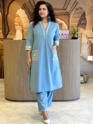 sky-blue-embroidered-cotton-kurta-pant-set