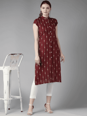 maroon-printed-cotton-straight-kurta